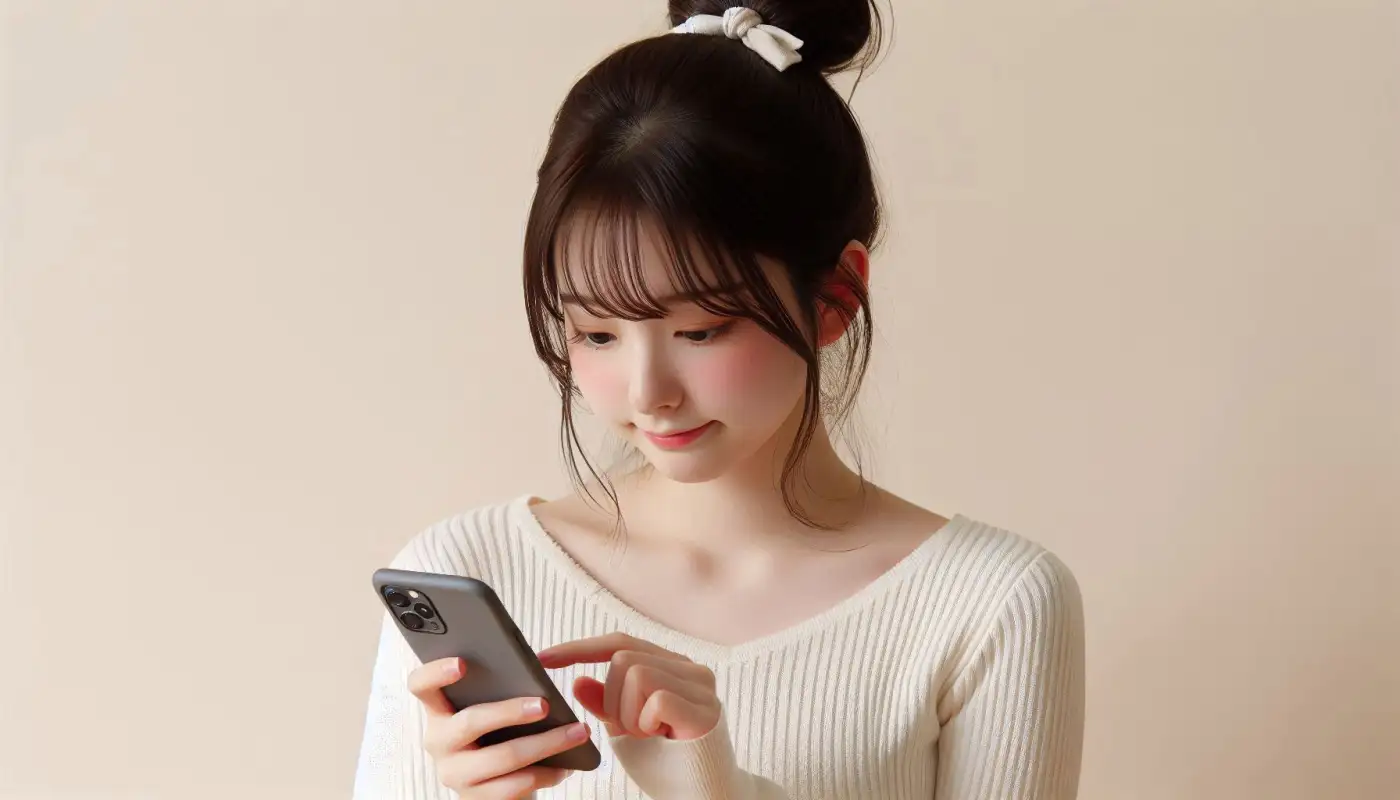 아이폰-e심-설정-방법을-알아보는-여성의-모습