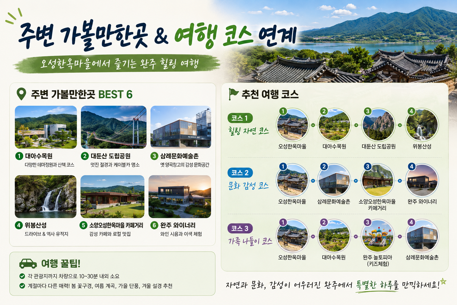 주변 가볼만한곳 &amp; 완주 힐링 여행 안내