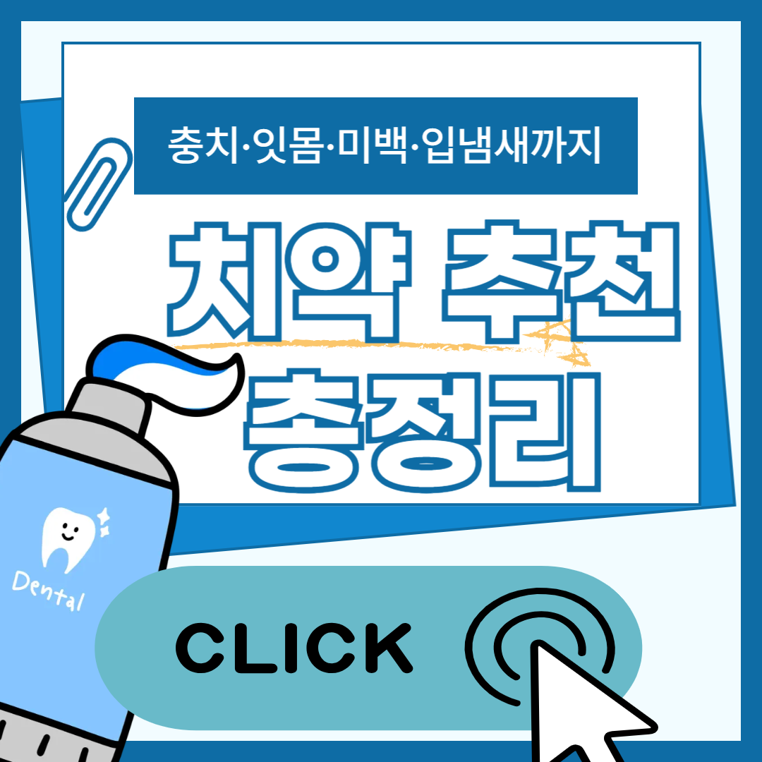 치약 추천 총정리 – 충치·잇몸·미백·입냄새까지 고민별 BEST