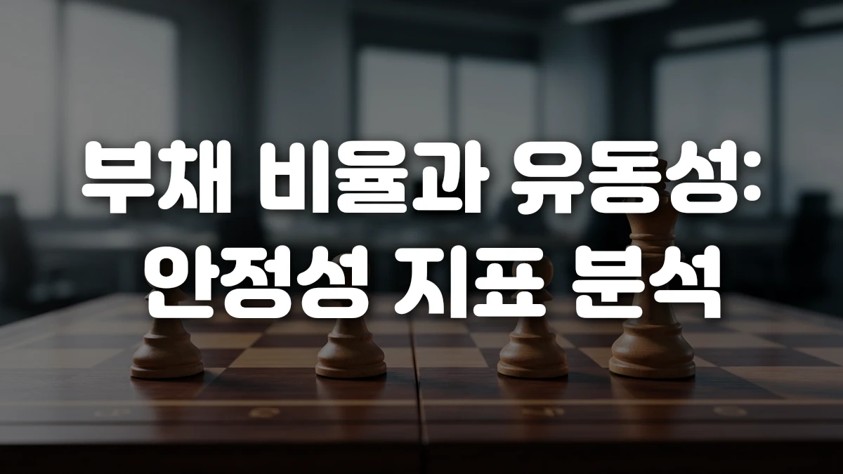 부채 비율과 유동성 안정성 지표 분석