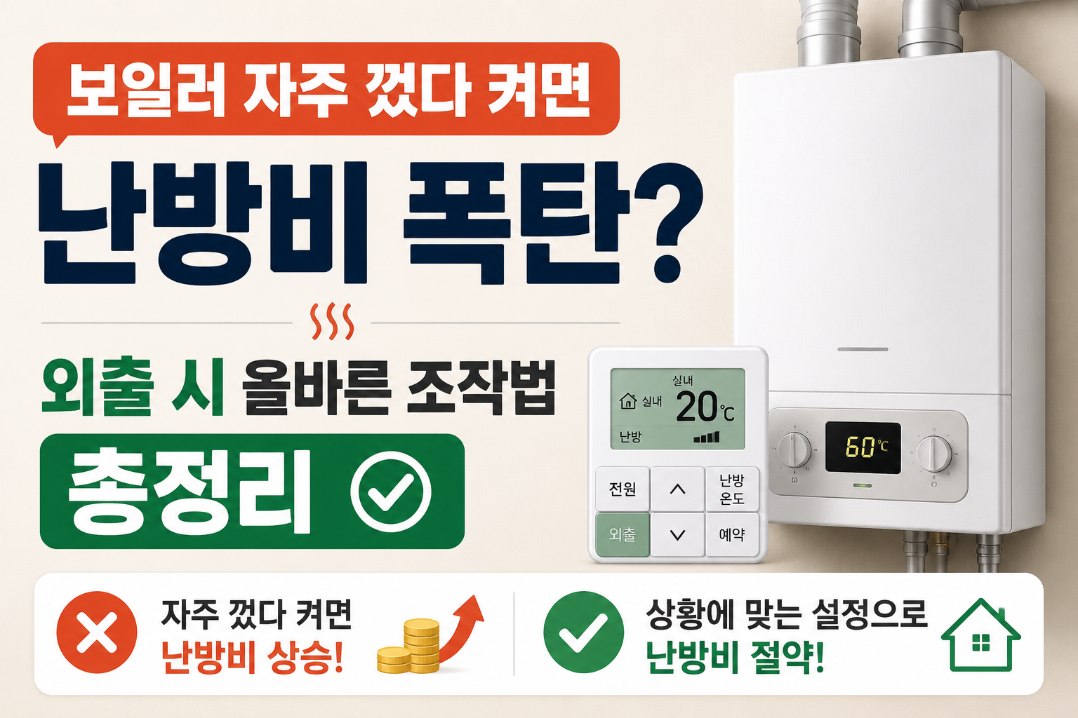 보일러 자주 껐다 켜면 난방비 폭탄? 외출 시 올바른 조작법 총정리