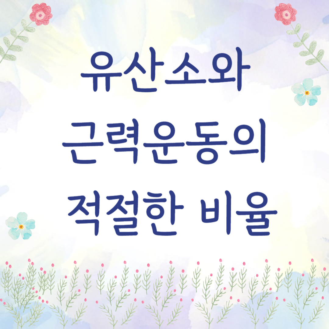 유산소와 근력운동의 적절한 비율
