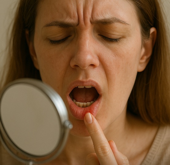 입안의 확인하는 모습