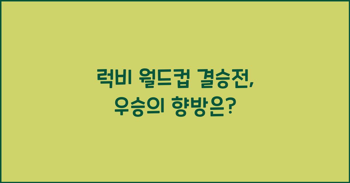 럭비 월드컵 결승전