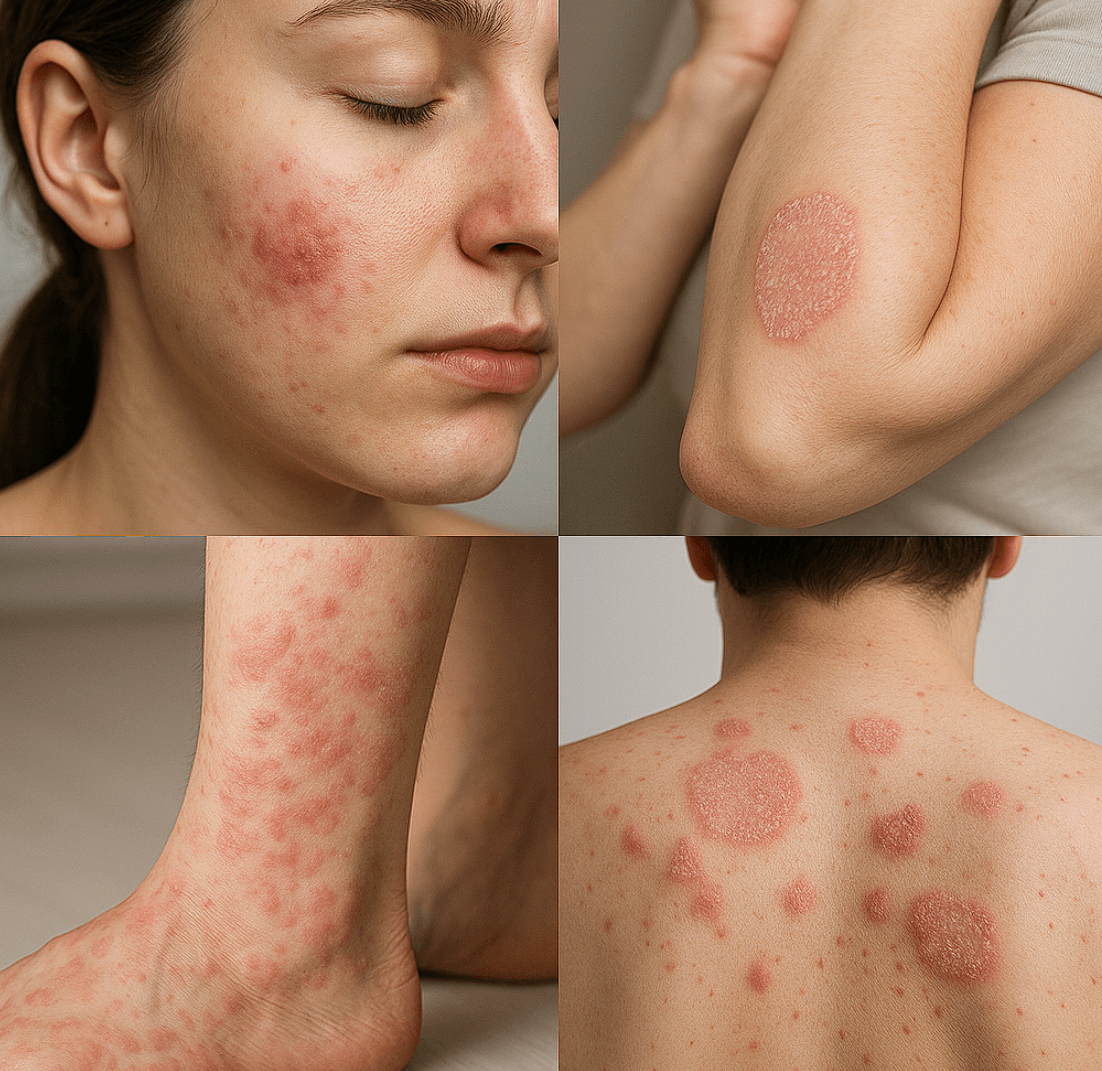 피부묘기증과 두드러기 관련 사진