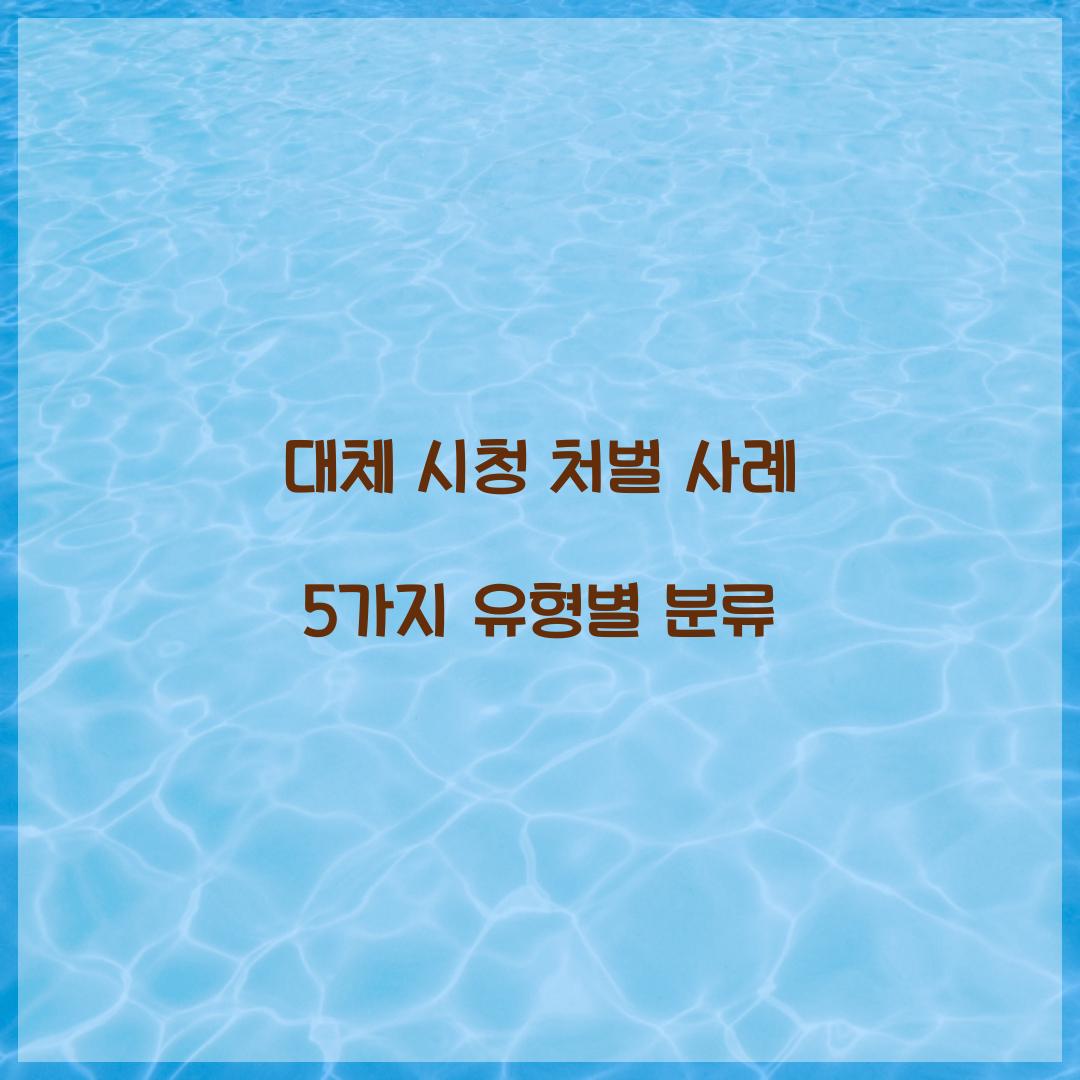 대체 시청 처벌 사례 5가지 유형별 분류  