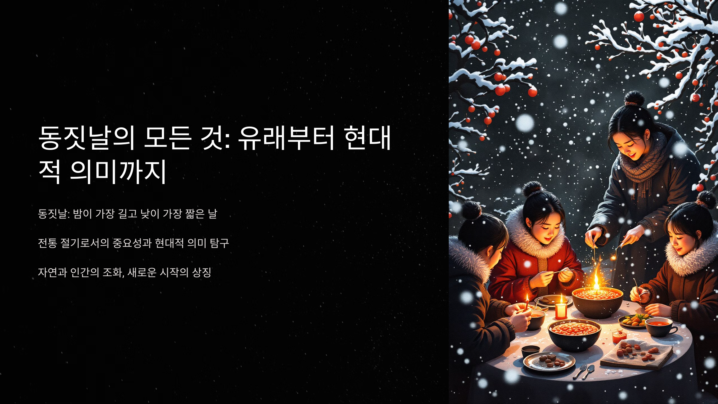 동짓날의 모든 것 유래부터 현대적 의미까지
