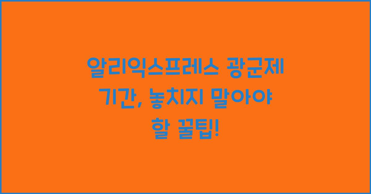 알리익스프레스 광군제 기간