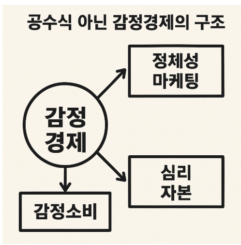 주식 아닌 감정경제의 구조 (감정소비, 정체성 마케팅, 심리 자본) AI기반 이미지