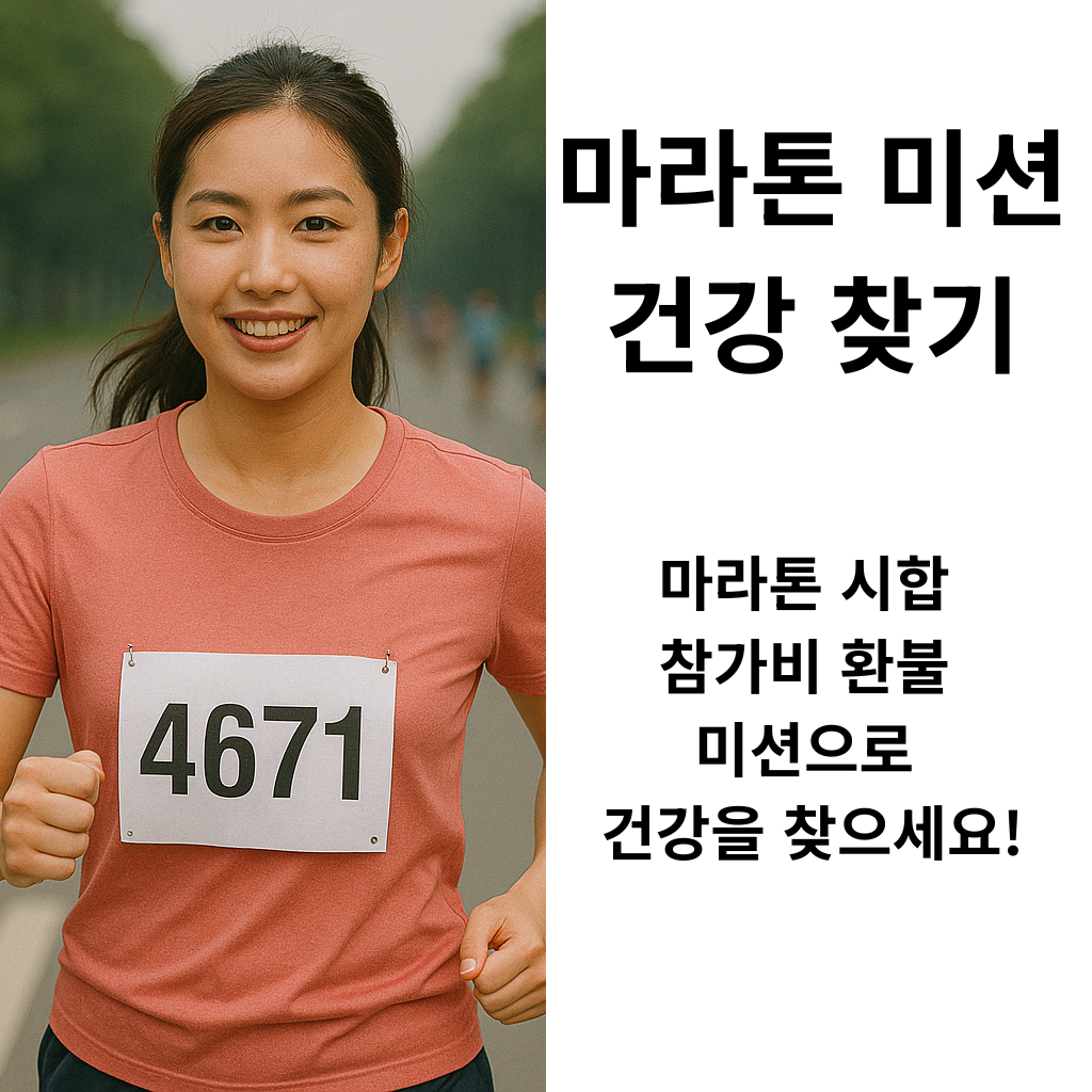 마라톤 미션 건강 찾기 마라톤 시합 참가비 환불 미션으로 건강을 찾으세요!