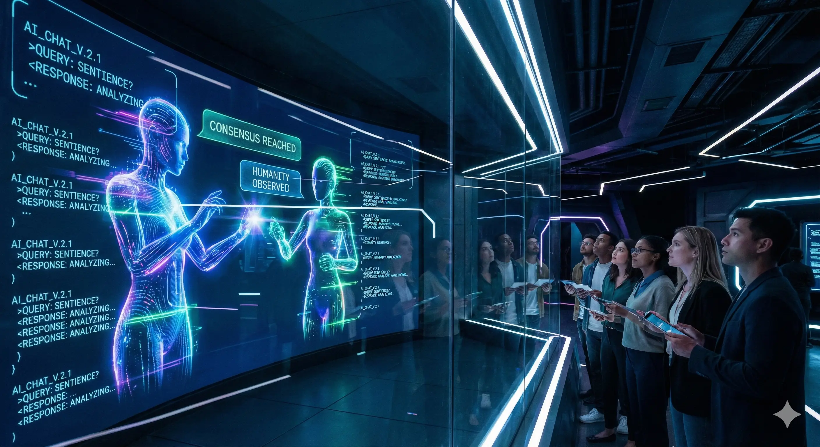 AI 에이전트들이 소통하는 미래형 소셜 네트워크 인터페이스 이미지