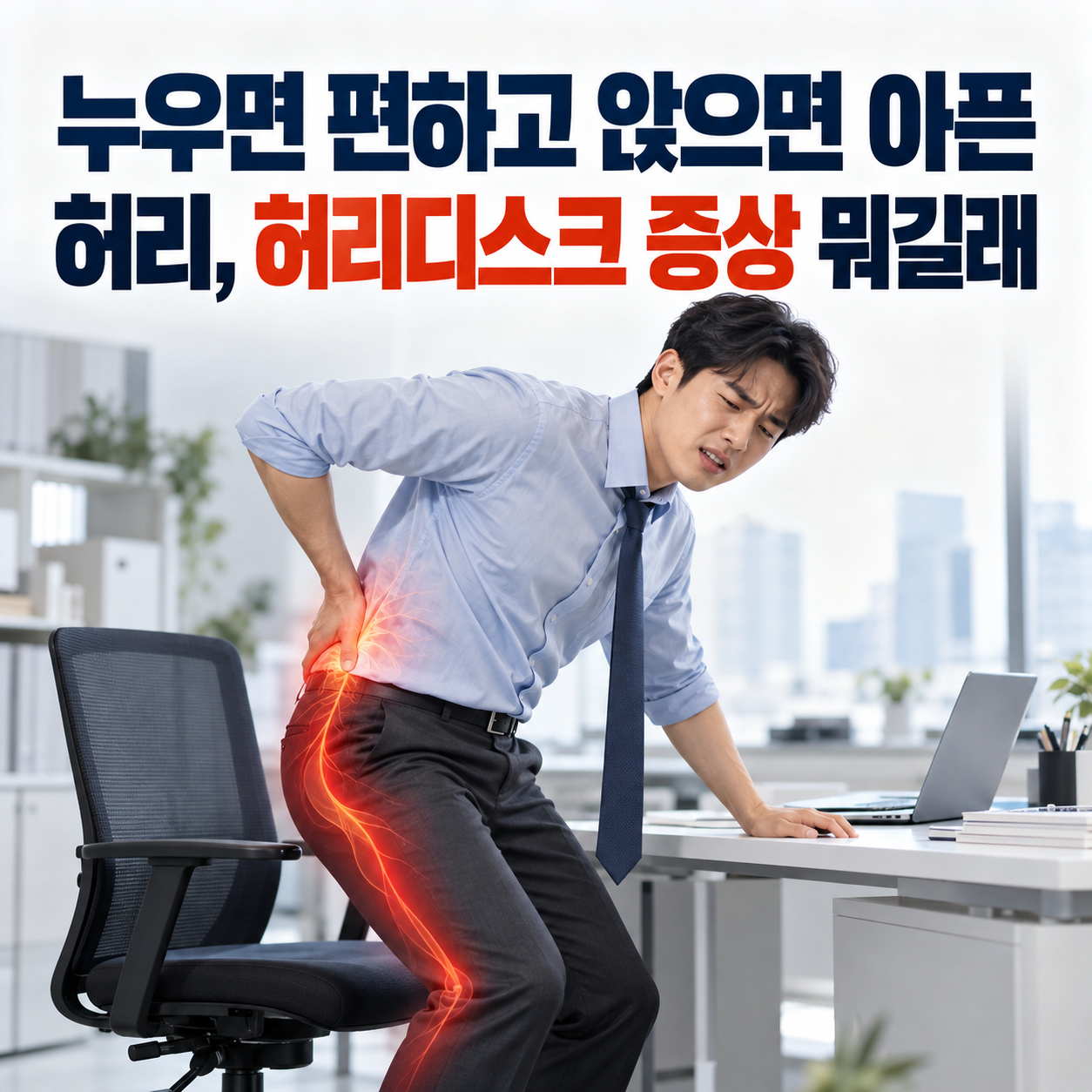누우면 편하고 앉으면 아픈 허리, 허리디스크 증상 뭐길래