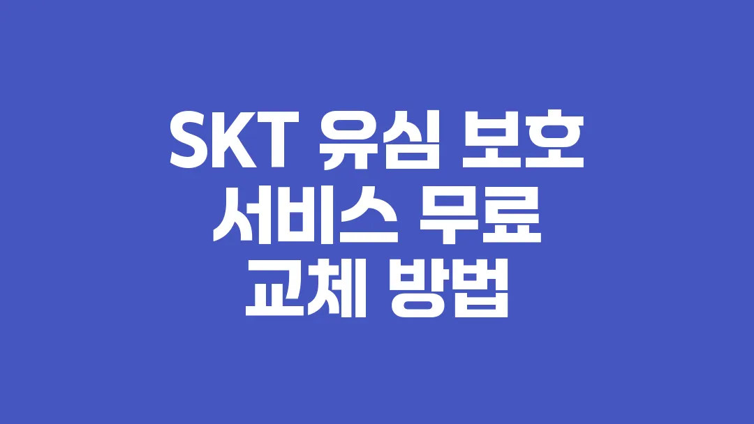SKT 유심 보호 서비스 무료 교체 방법
