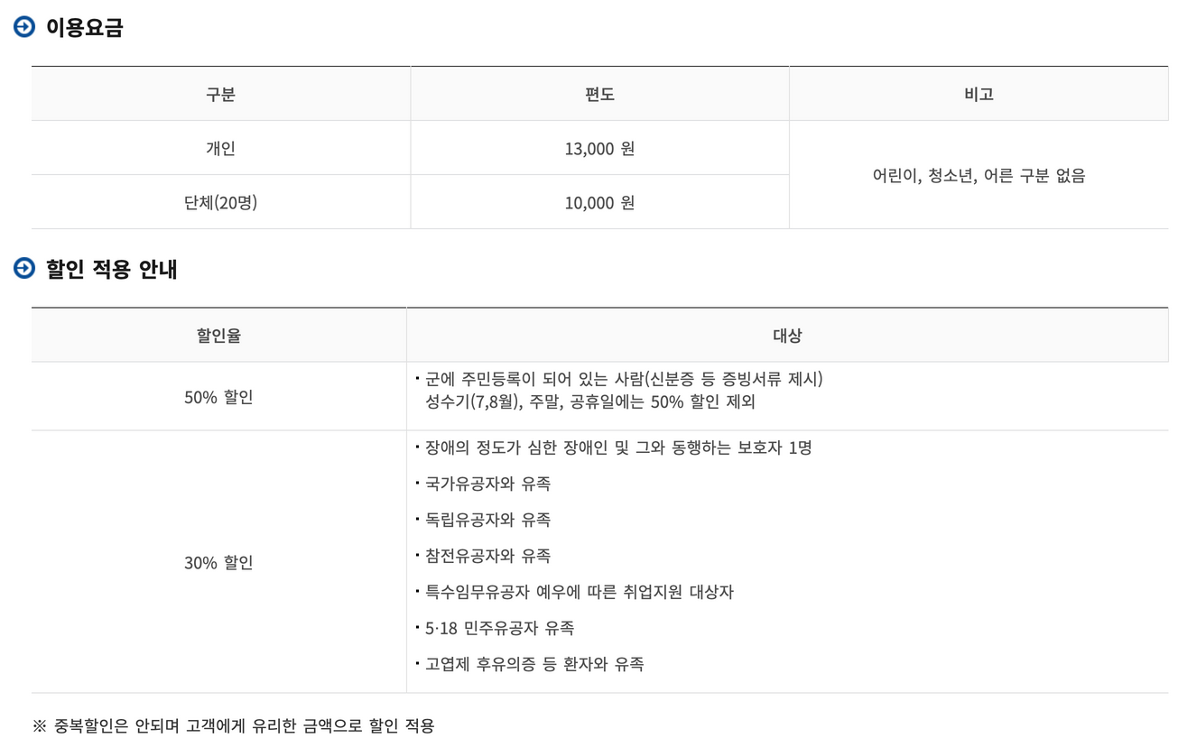 만천하슬라이드-이용요금-할인정보