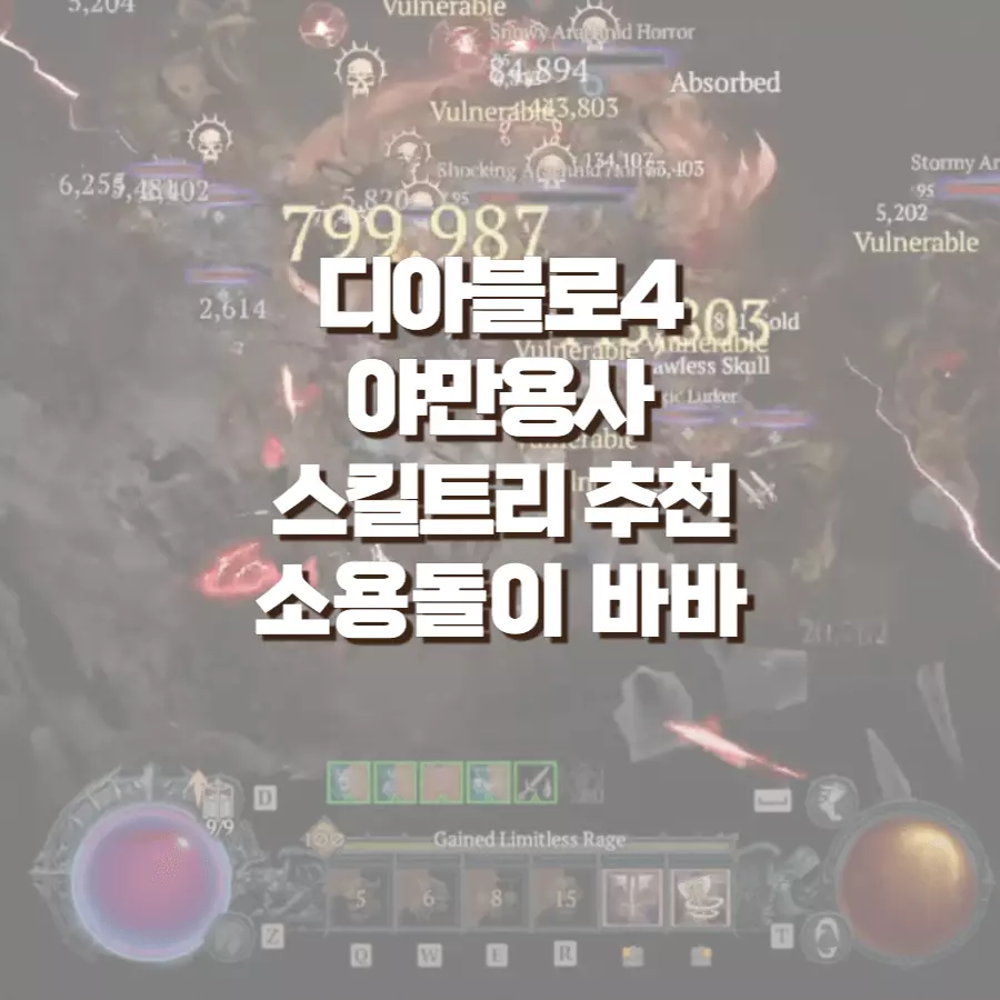 디아블로4 소용돌이 야만용사 훨윈드 바바 스킬트리