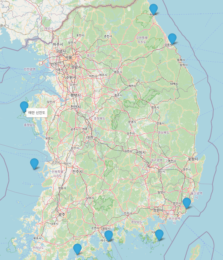 붕장어 낚시 전용 지도 이미지