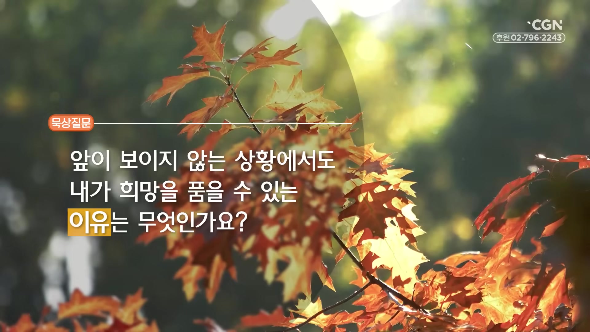 앞이 보이지 않는 상황에서도 내가 희망을 품을 수 있는 이유는 무엇인가요?