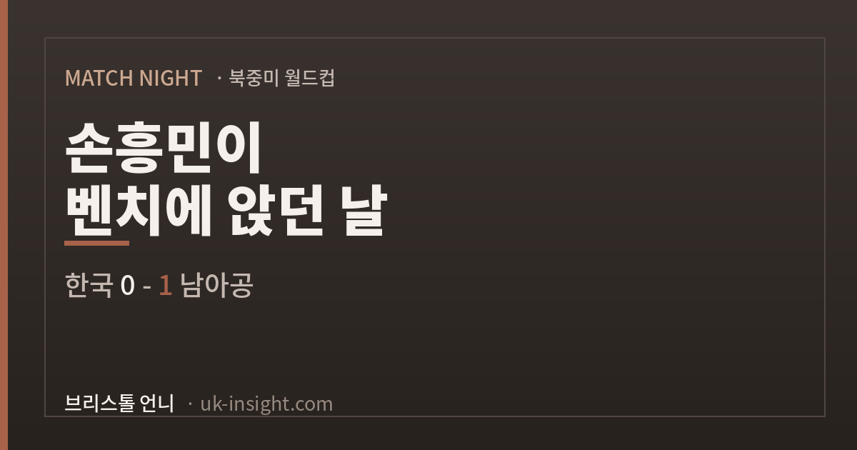 손흥민 벤치에서 시작한 월드컵