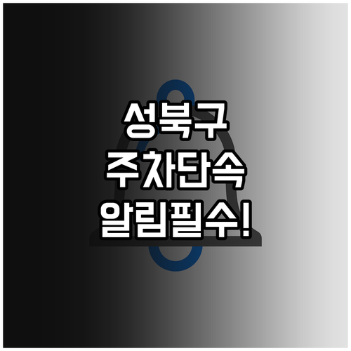성북구청 주정차단속 문자 알림 서비스..
