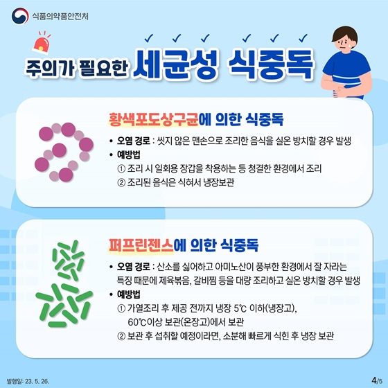 세균성 식중독 종류 및 예방법