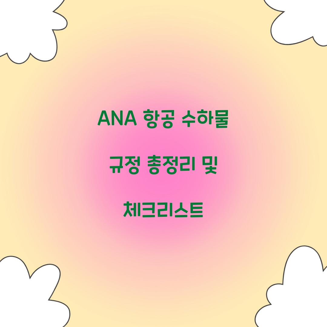 ANA 항공 수하물 규정