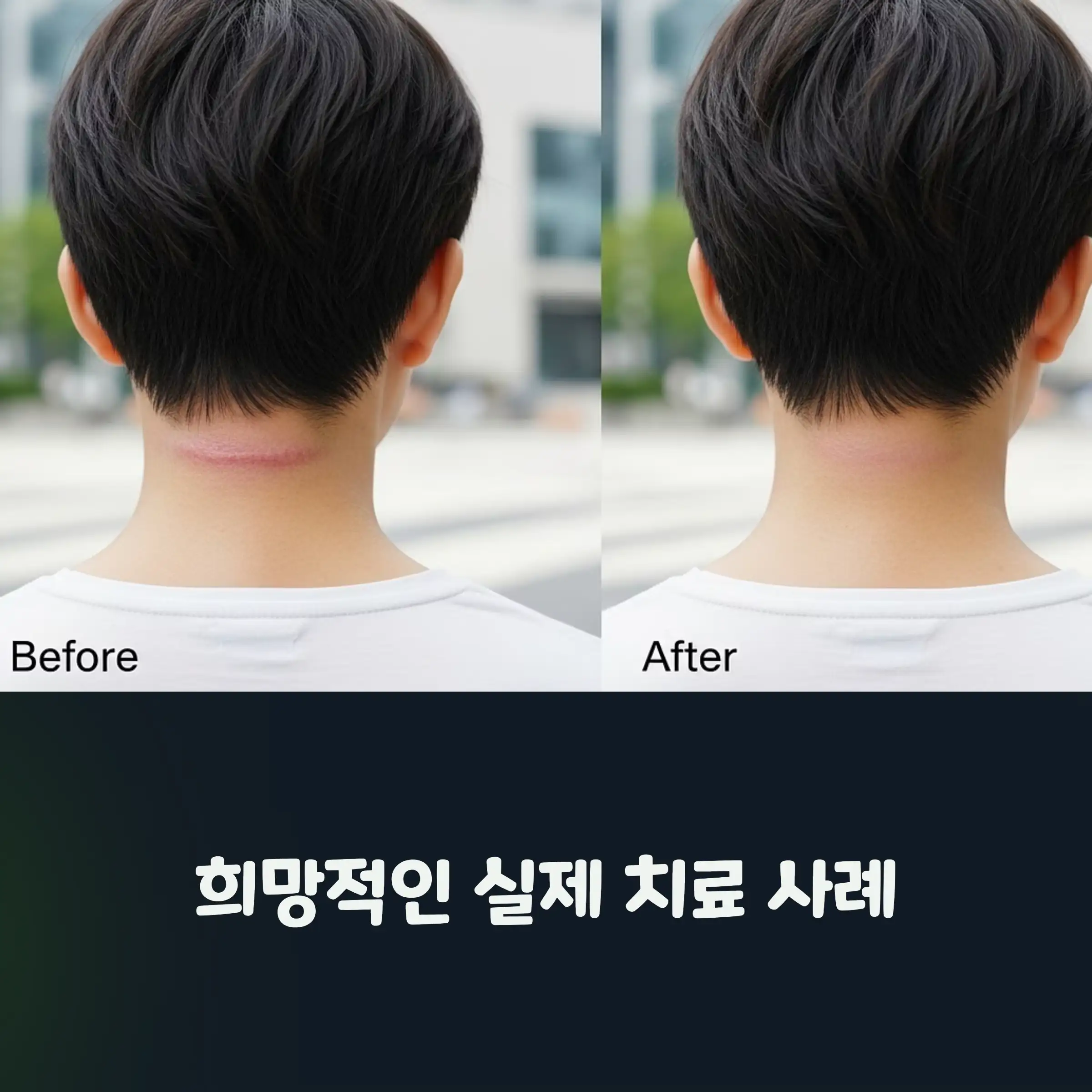 켈로이드 흉터가 잘 나은 전후 모습