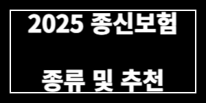2025년 종신보험 종류 및 추천