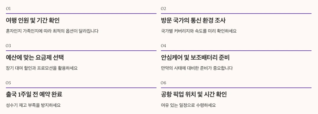 나에게 맞는 와이파이 도시락 선택하기 최종 체크리스트 정리