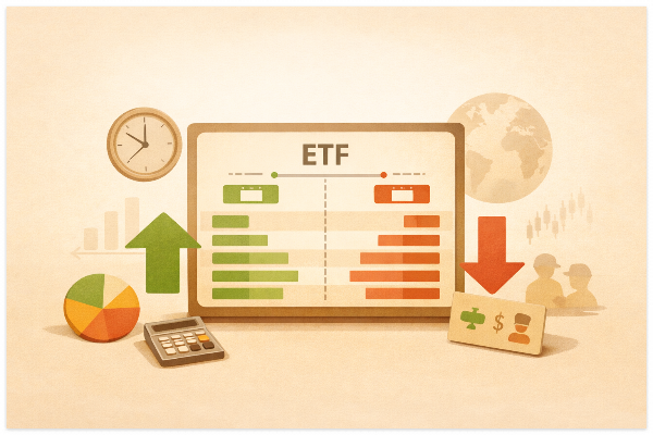 동시호가와 수급 변화로 ETF 괴리율이 벌어지는 상황을 보여주는 일러스트
