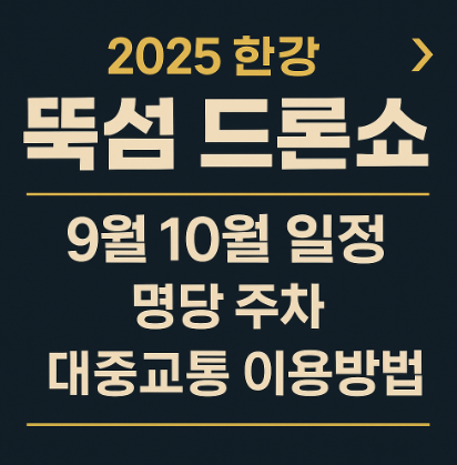 뚝섬 드론쇼 9월 10월 일정