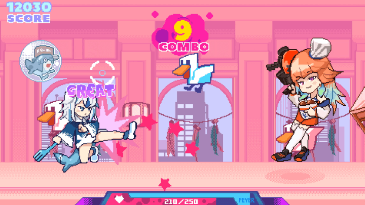 미소녀-캐릭터를-조종하여-적을-공격하는-화면