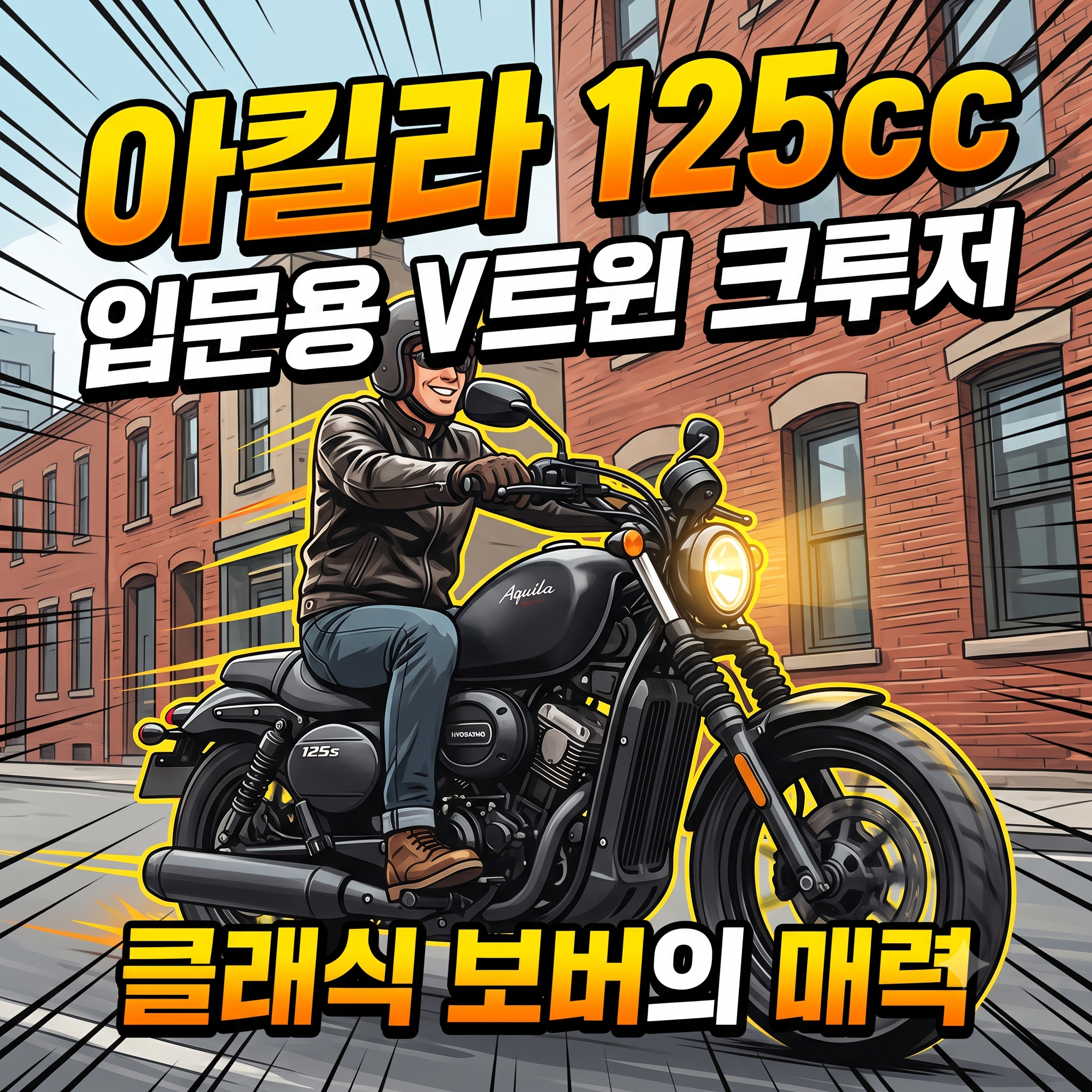 아킬라 125cc 오토바이 입문 가이드: V트윈 엔진과 보버 스타일의 매력