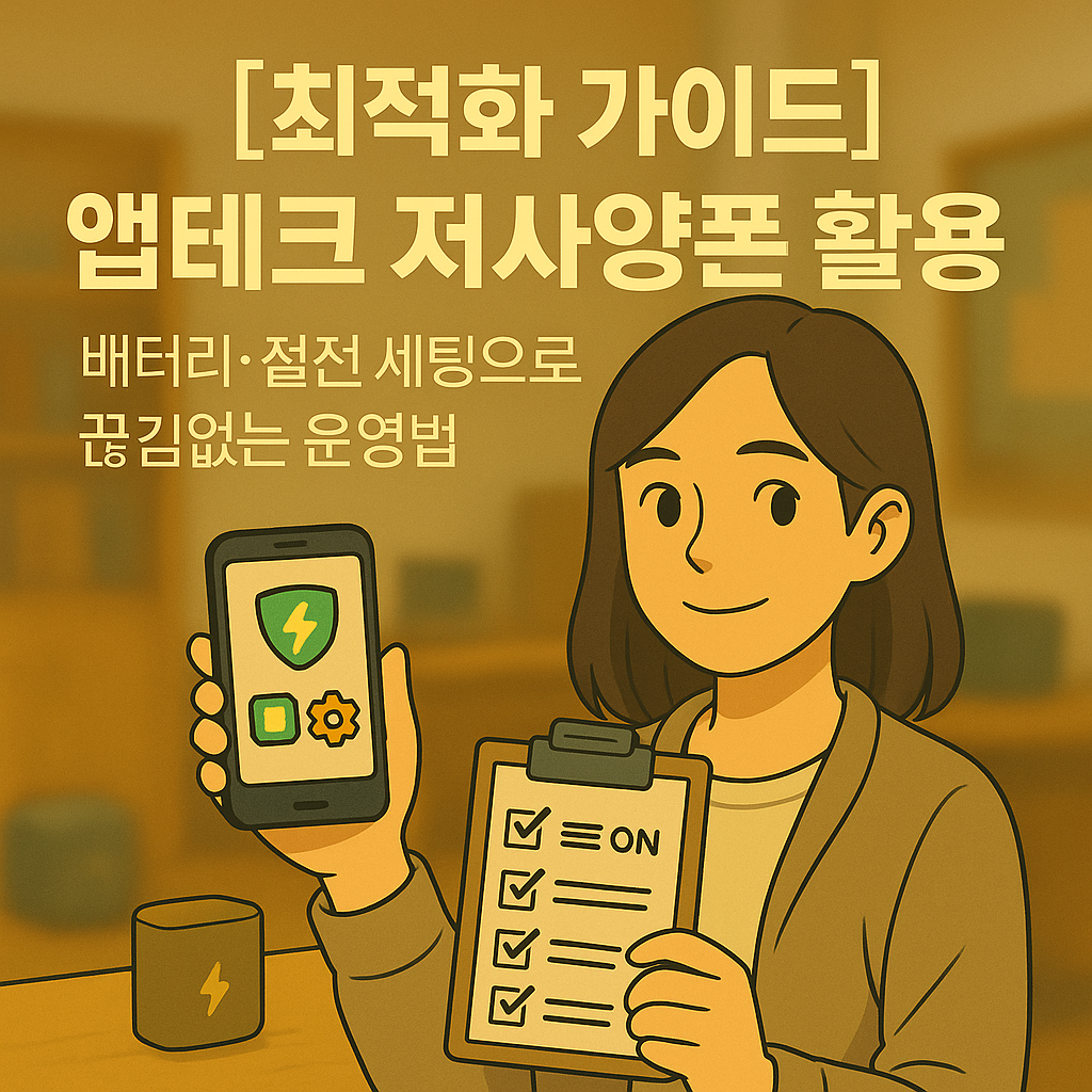 [최적화 가이드] 앱테크 저사양 폰 활용 ｜ 배터리·절전 세팅으로 끊김 없는 운영법