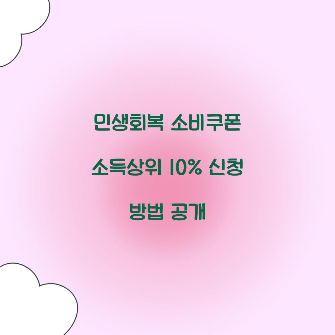 민생회복 소비쿠폰 소득상위 10%