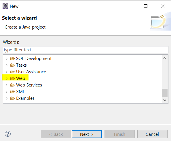 빈 공간에 우클릭 -> new