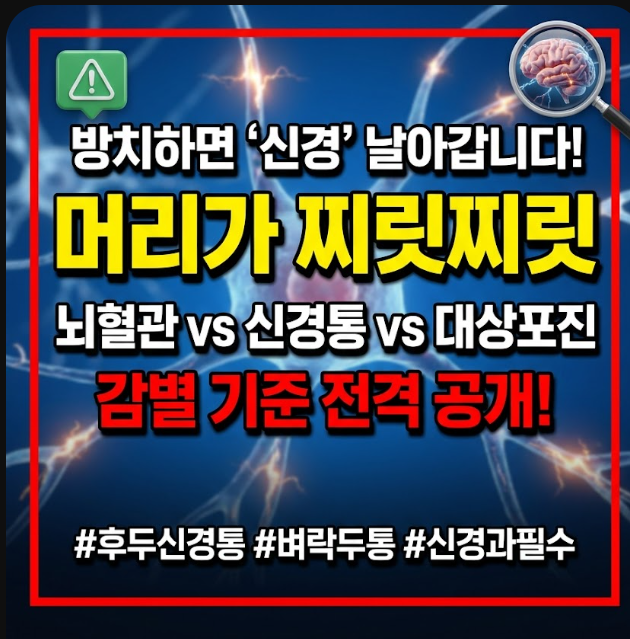 머리가 찌릿찌릿 아파요