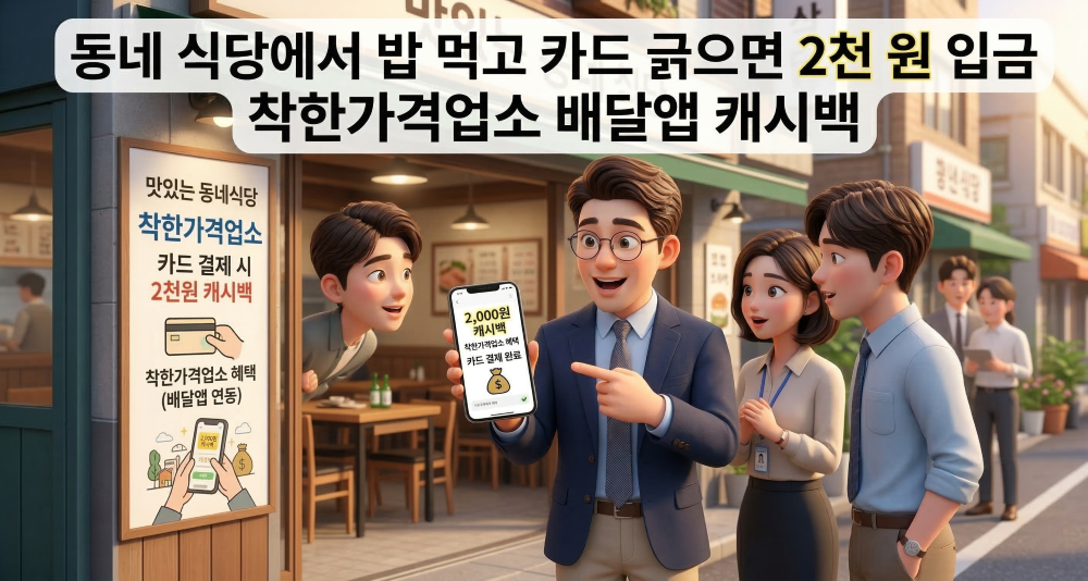 착한가격업소 이용하는 모습 예시 캐릭터 이미지