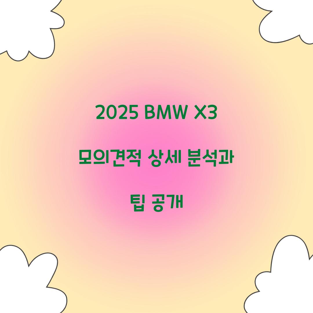 2025 BMW X3 모의견적