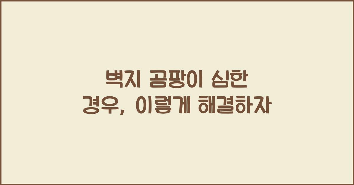 벽지 곰팡이 심한 경우