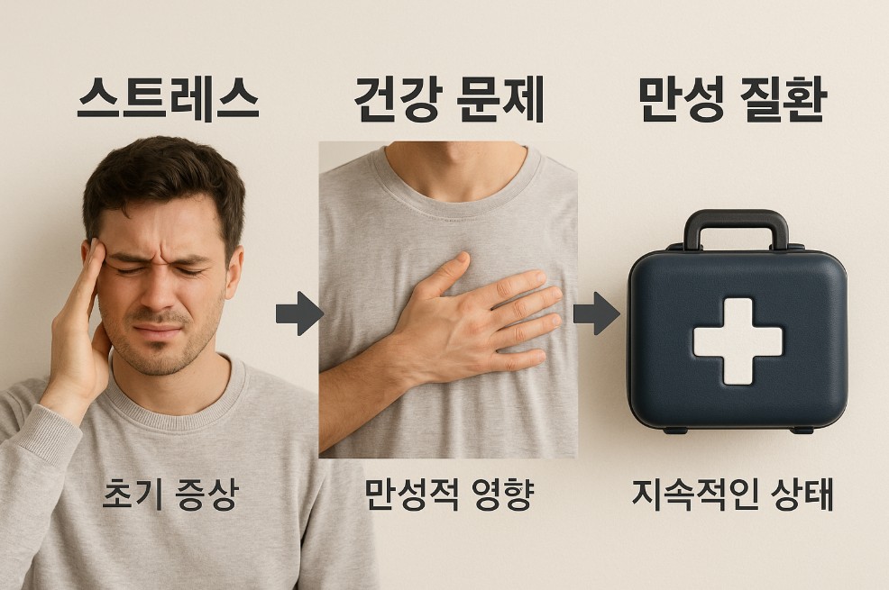 스트레스가 만성 질환으로 이어지는 과정 관련 사진