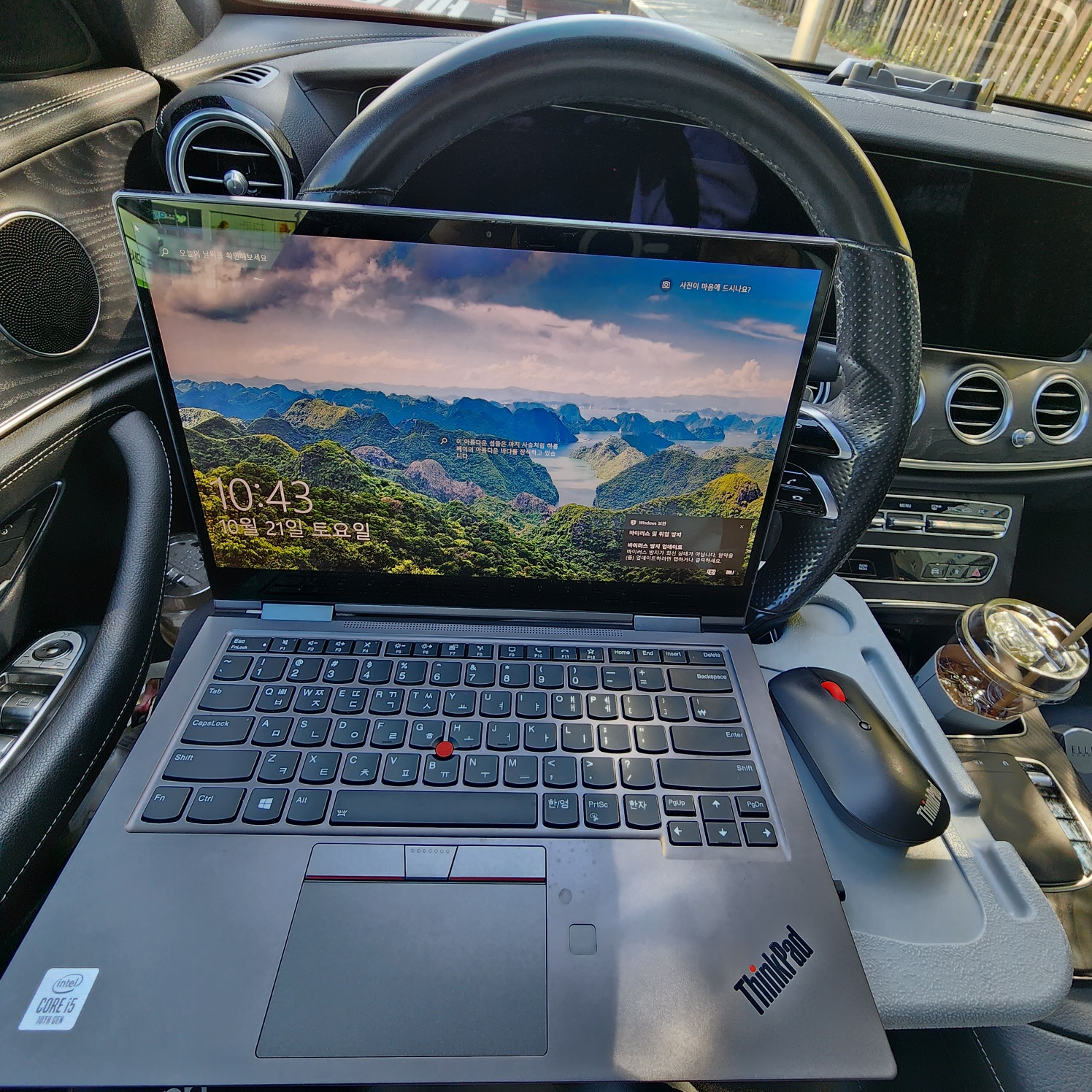 핸들장착거치대 노트북 시연화면