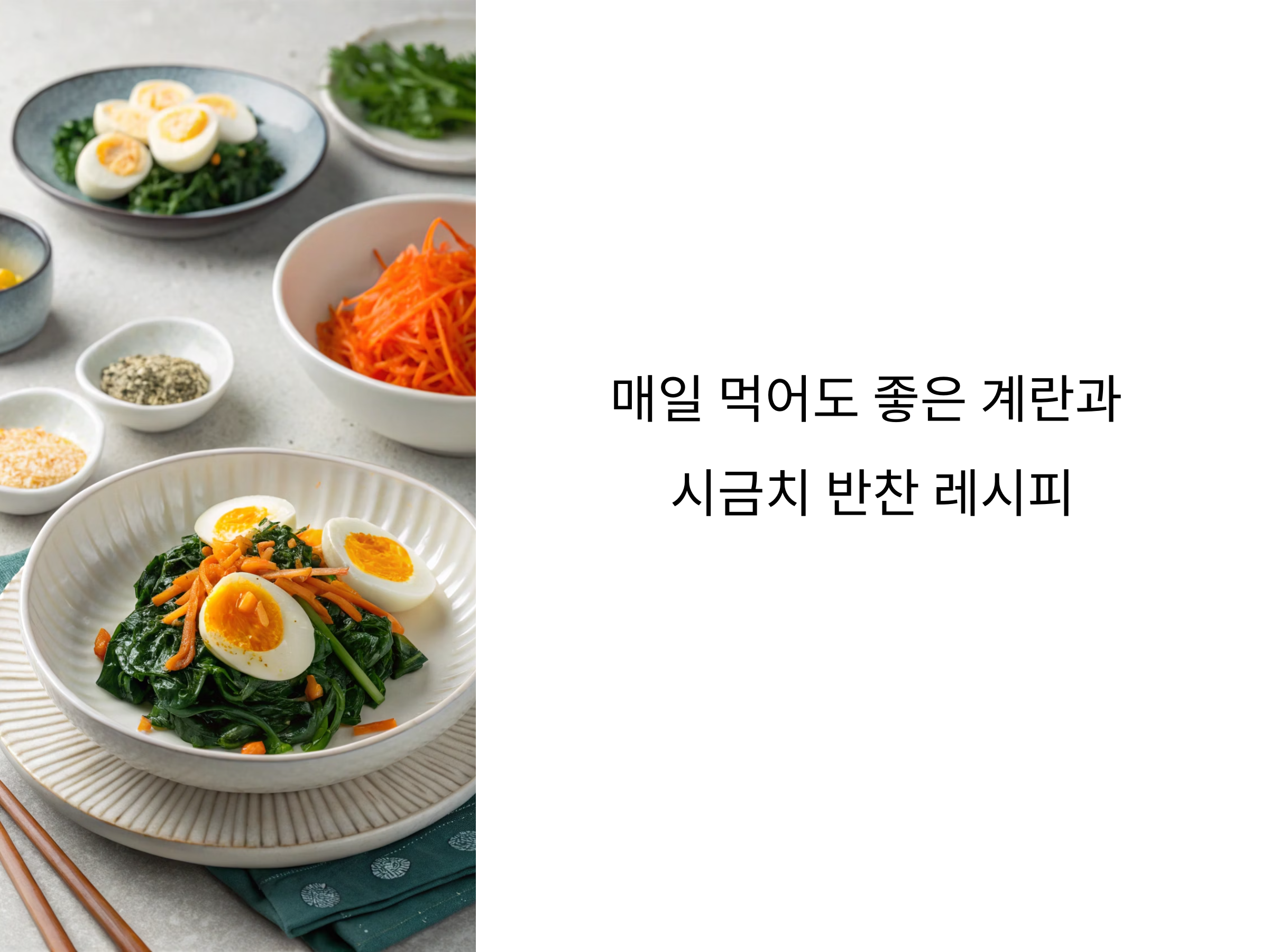 매일 먹어도 좋은 계란과 시금치 반찬 레시피 모음