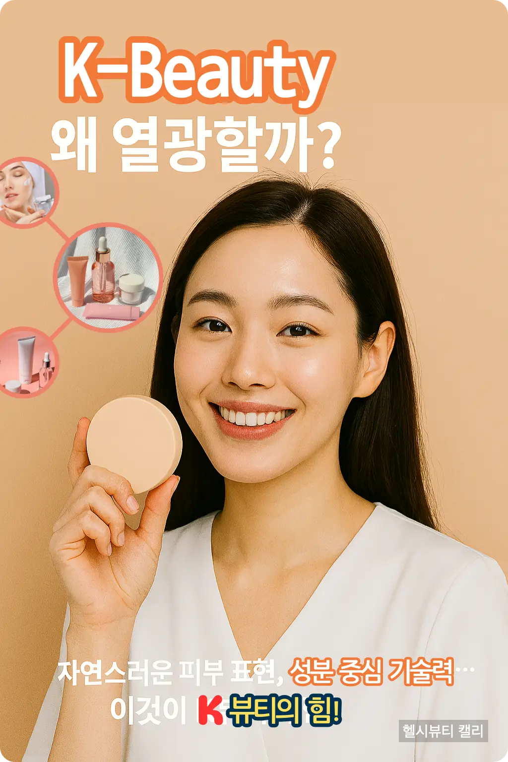K뷰티를 소개하는 프리미엄 화장품 모델 인포그래픽
