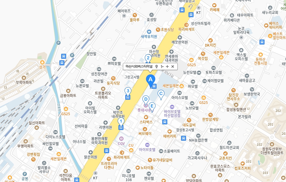 마산시외버스터미널 버스시간표 마산남부시외버스터미널 버스시간표