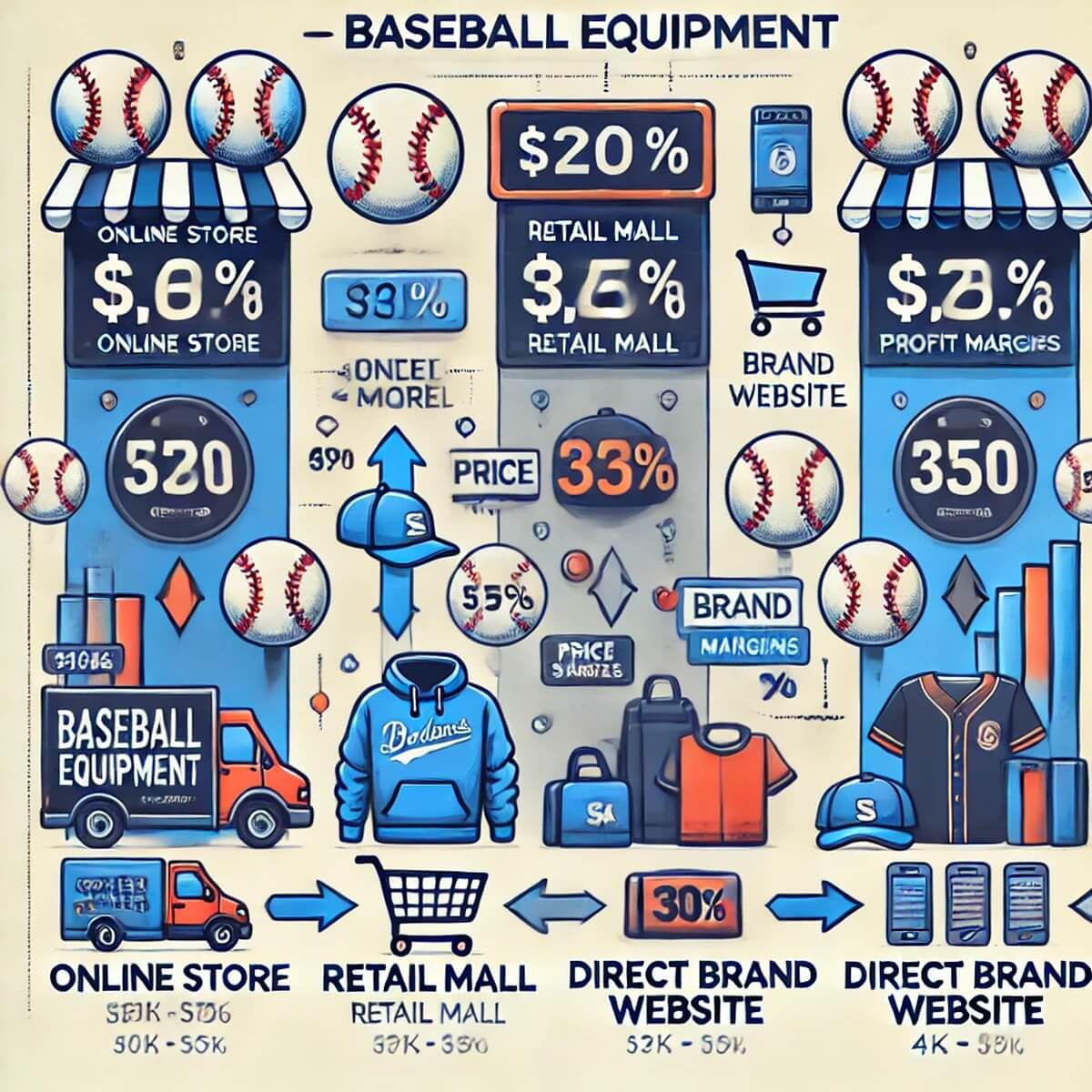 유통채널별 마진 구조를 시각화한 인포그래픽