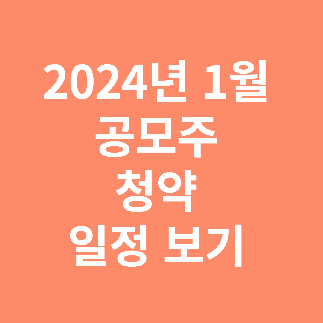 2024년 1월 공모주 청약일정 보기