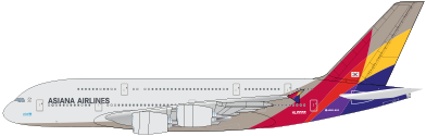 아시아나항공 에어버스 A380 기본정보, 좌석배치도, 좌석 간격