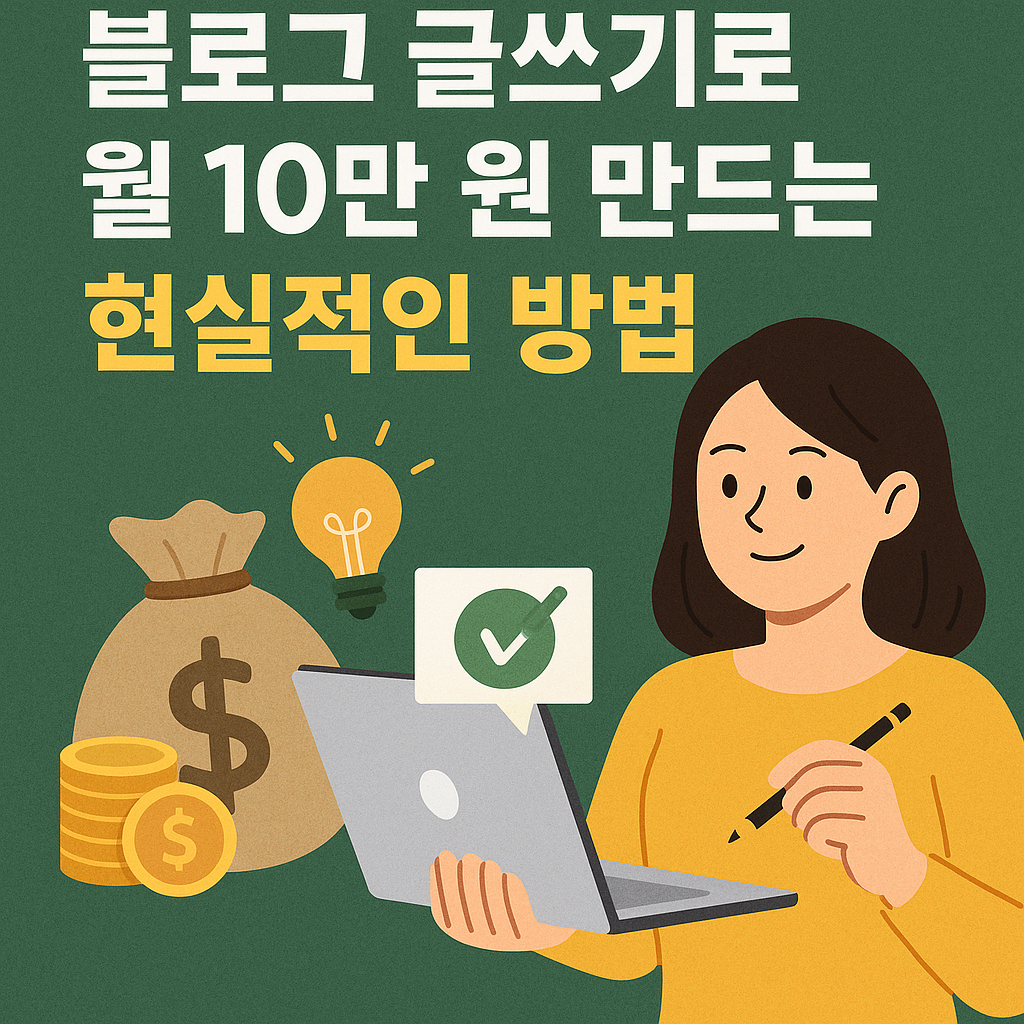 블로그 글쓰기로 월 10만원, 초보도 가능한 현실 전략