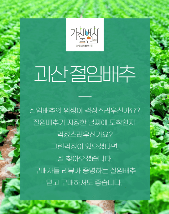 괴산 절임배추 20kg 사전예약 가격비교