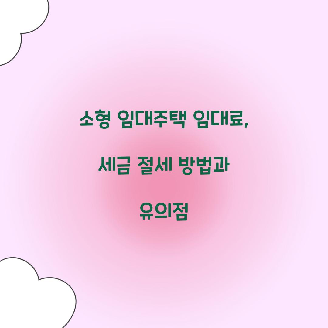 소형 임대주택 임대료